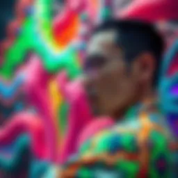 A graphical representation of digital art showcasing vibrant colors and innovative designs.
