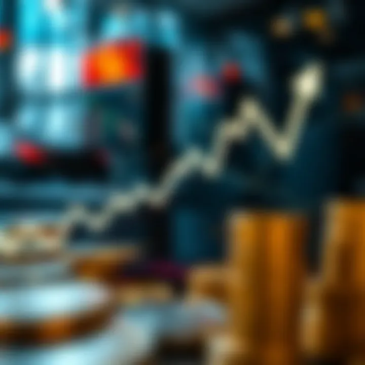 A market growth graph of cryptocurrency trading