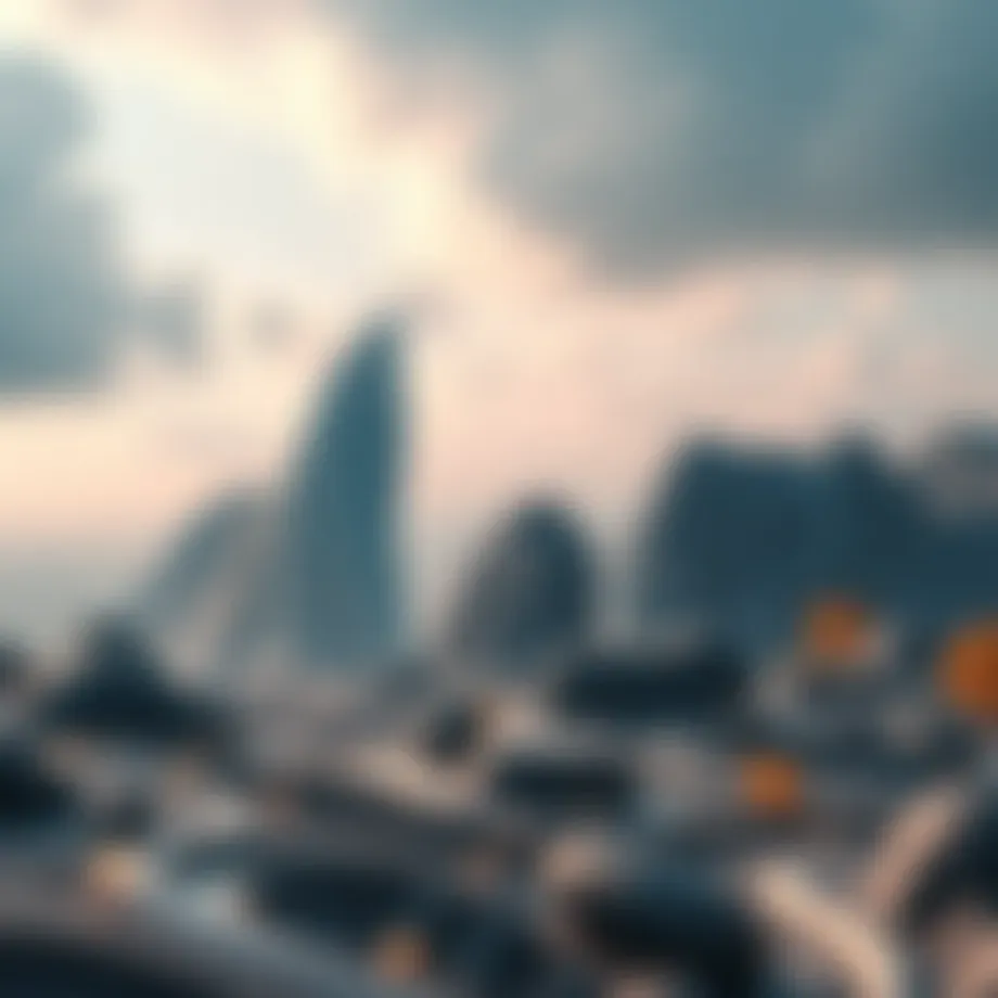 Futuristic digital landscape showcasing internet evolution