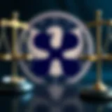 Ripple logo with legal scales in the background