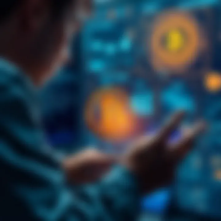 Technical illustration showcasing user interaction with cryptocurrency mini programs