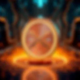 XRP digital currency symbol with a futuristic background
